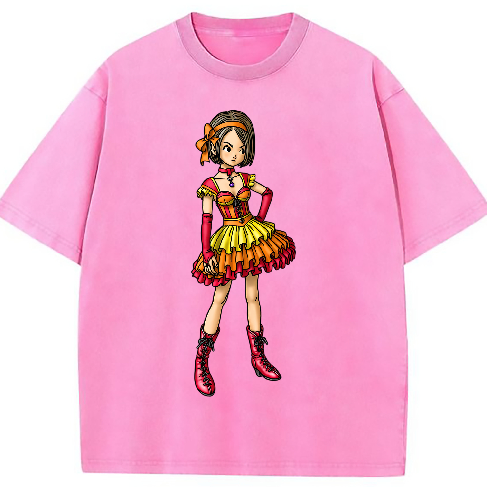 （画像用） ドラゴンクエスト Doragon Kuesuto Dragon Quest 綿100% ヴィンテージ風 半袖Tシャツ（フロントプリント）